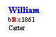 Text Box: William
bB:c1861
Carter
