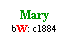 Text Box: Mary
bW: c1884
